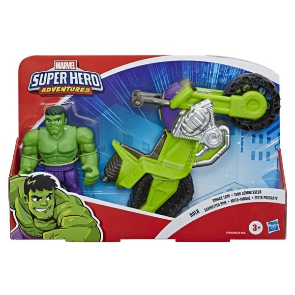 Marvel Super Hero Adventures - Hulk Mega Mini Figür ve Motosikleti